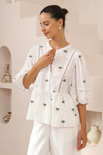 Load image into Gallery viewer, Kayla Tropical Embroidered Top
