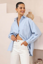 Load image into Gallery viewer, Arida Striped Cotton Shirt Blue
