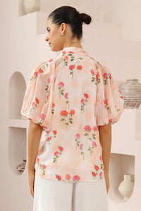 Misha Blouse Peach Floral Print