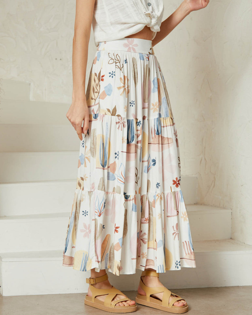 Santorini Maxi Skirt White