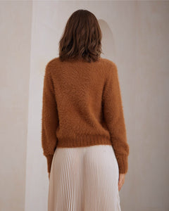 Yarali Fluffy Jumper Brown