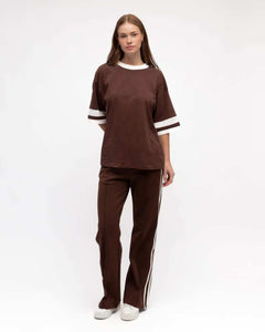 Ebby And I Pants Chocolate White Stripe