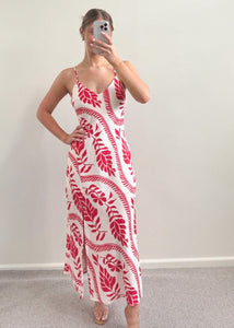 Hari Maxi Dress Red Flowers