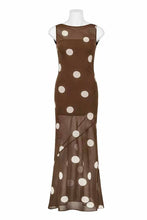 Load image into Gallery viewer, Larra Polka Dot Maxi Dress Brown
