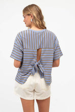 Load image into Gallery viewer, Delila Stripe Tee Blue Brown | Paper Heart
