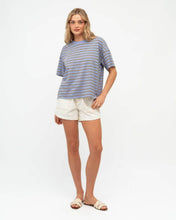 Load image into Gallery viewer, Delila Stripe Tee Blue Brown | Paper Heart
