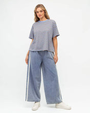 Load image into Gallery viewer, Delila Stripe Tee Blue Brown | Paper Heart
