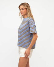 Load image into Gallery viewer, Delila Stripe Tee Blue Brown | Paper Heart
