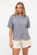 Load image into Gallery viewer, Delila Stripe Tee Blue Brown | Paper Heart
