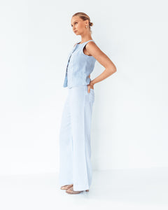 Martin Linen Pants Pale Blue