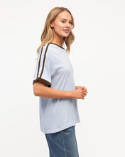 Load image into Gallery viewer, Effy Contrast Tee Blue Choc | Paper Heart
