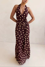 Load image into Gallery viewer, Rhea Maxi Dress Chocolate Polka Dot
