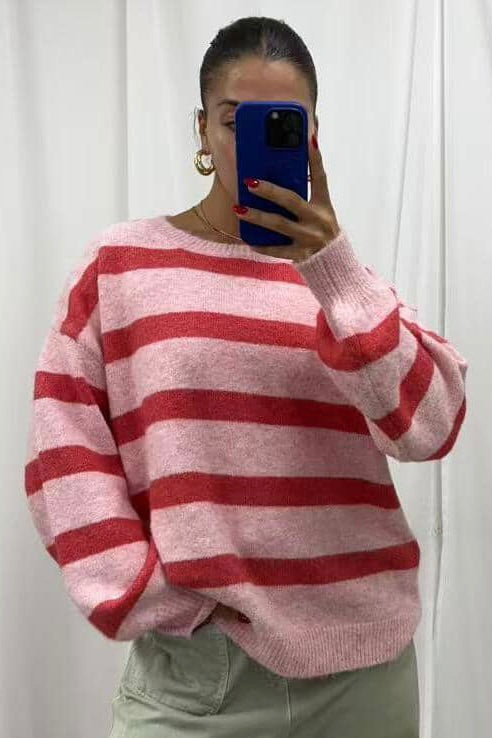 Freja Knit Jumper Red Stripe
