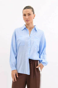 Worthier Belle Cotton Shirt Blue