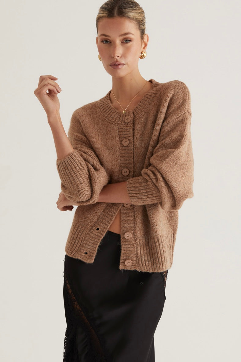 Savea Knit Cardigan Brown