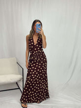 Load image into Gallery viewer, Rhea Maxi Dress Chocolate Polka Dot
