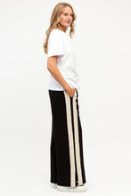 Load image into Gallery viewer, Jaysha Pants Black Cream Stripe | Ebby &amp; I
