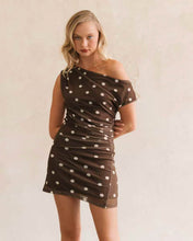 Load image into Gallery viewer, Beverly Mini Dress Chocolate Polka Dot
