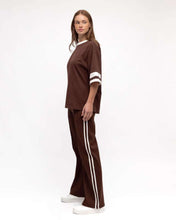 Load image into Gallery viewer, Ebby And I Pants Chocolate White Stripe
