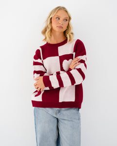 Love Knit Jumper Wine