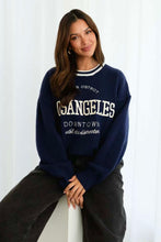 Load image into Gallery viewer, LA Crew Neck Knit Jumper Navy
