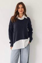 Load image into Gallery viewer, Layered Knit Jumper Navy | Label Of Love
