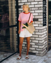 Load image into Gallery viewer, Effy Contrast Tee Pink Red Paper Heart
