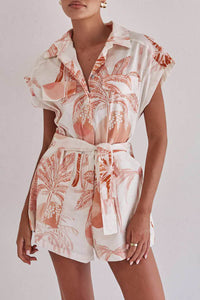 Lilah Playsuit Orange Palms