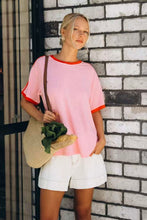Load image into Gallery viewer, Effy Contrast Tee Pink Red Paper Heart
