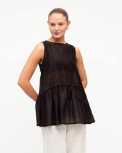 Load image into Gallery viewer, Zelina Sheer Peplum Top | White Closet
