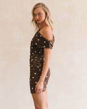 Load image into Gallery viewer, Beverly Mini Dress Chocolate Polka Dot
