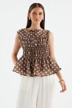 Load image into Gallery viewer, Ellody Polka Dot Top Choc

