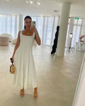 Load image into Gallery viewer, Zirra Stretch Denim Midi Dress Off White
