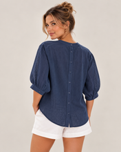 Load image into Gallery viewer, Xera Cotton Blend Top Navy
