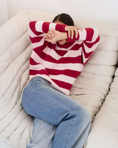 Marsila Knit Jumper Pink Red Stripe