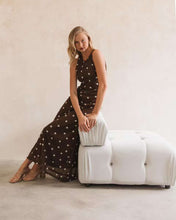 Load image into Gallery viewer, Beverly Maxi Dress Chocolate Polka Dot
