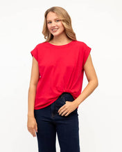 Load image into Gallery viewer, Cap Sleeve Tuck Tee Red | Label Of Love
