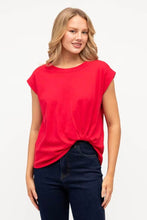 Load image into Gallery viewer, Cap Sleeve Tuck Tee Red | Label Of Love
