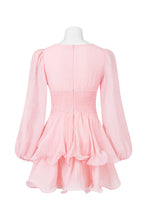 Load image into Gallery viewer, Femi Balloon Sleeves Mini Dress Pink
