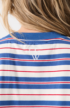 Load image into Gallery viewer, Carter Long Sleeve -Red/Slate Stripe | Cartel &amp; Willow
