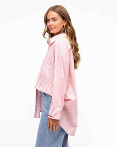 Love Me Cotton Shirt Pink Stripe