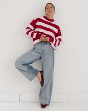Load image into Gallery viewer, Marsila Knit Jumper Pink Red Stripe

