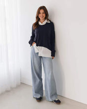 Load image into Gallery viewer, Layered Knit Jumper Navy | Label Of Love

