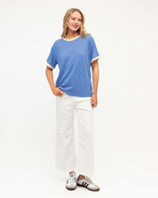 Load image into Gallery viewer, Effy Contrast Tee Blue Ivory |Paper Heart
