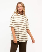 Load image into Gallery viewer, Ralee Stripe Tee Choc Ivory | Paper Heart
