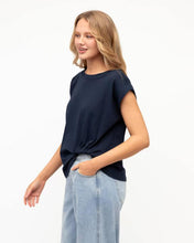 Load image into Gallery viewer, Cap Sleeve Tuck Tee Navy | Label Of Love
