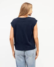 Load image into Gallery viewer, Cap Sleeve Tuck Tee Navy | Label Of Love
