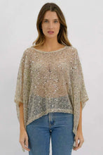 Load image into Gallery viewer, Pippa Top Beige Sequins
