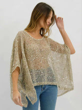 Load image into Gallery viewer, Pippa Top Beige Sequins
