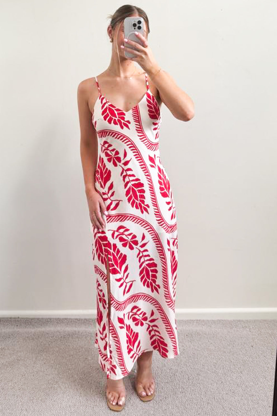 Hari Maxi Dress Red Flowers